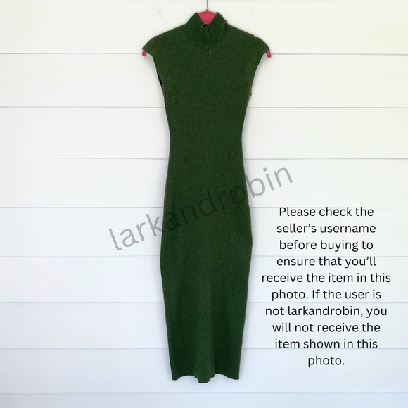 Blogger Favorite Zara Metallic Thread Knit Dress Green Small - Picture 16 of 17